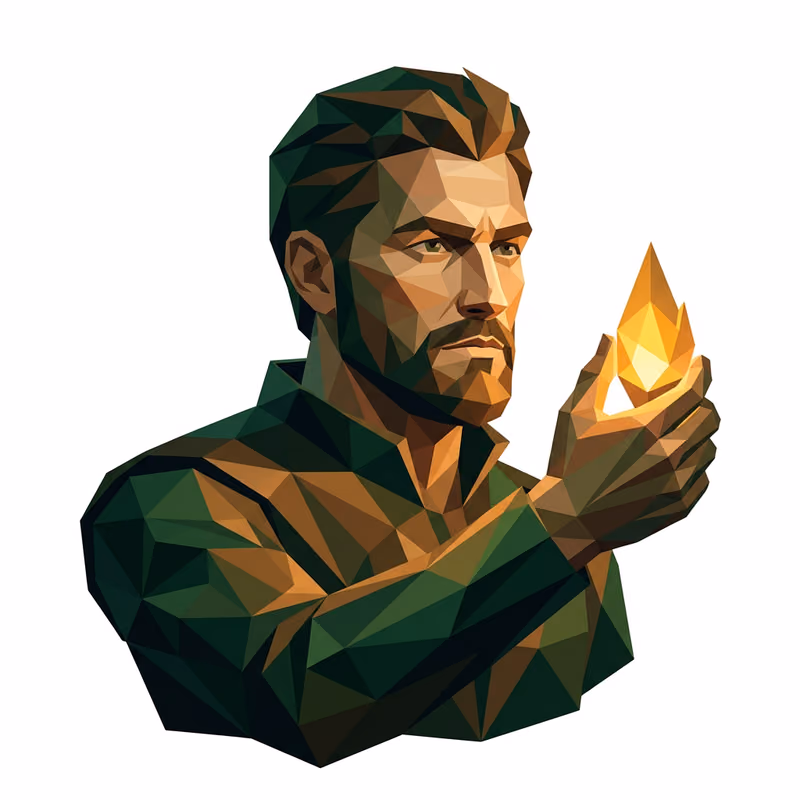 Illustration of anger having a job: a hand steadily holding a small contained flame like a work lantern, controlled and useful